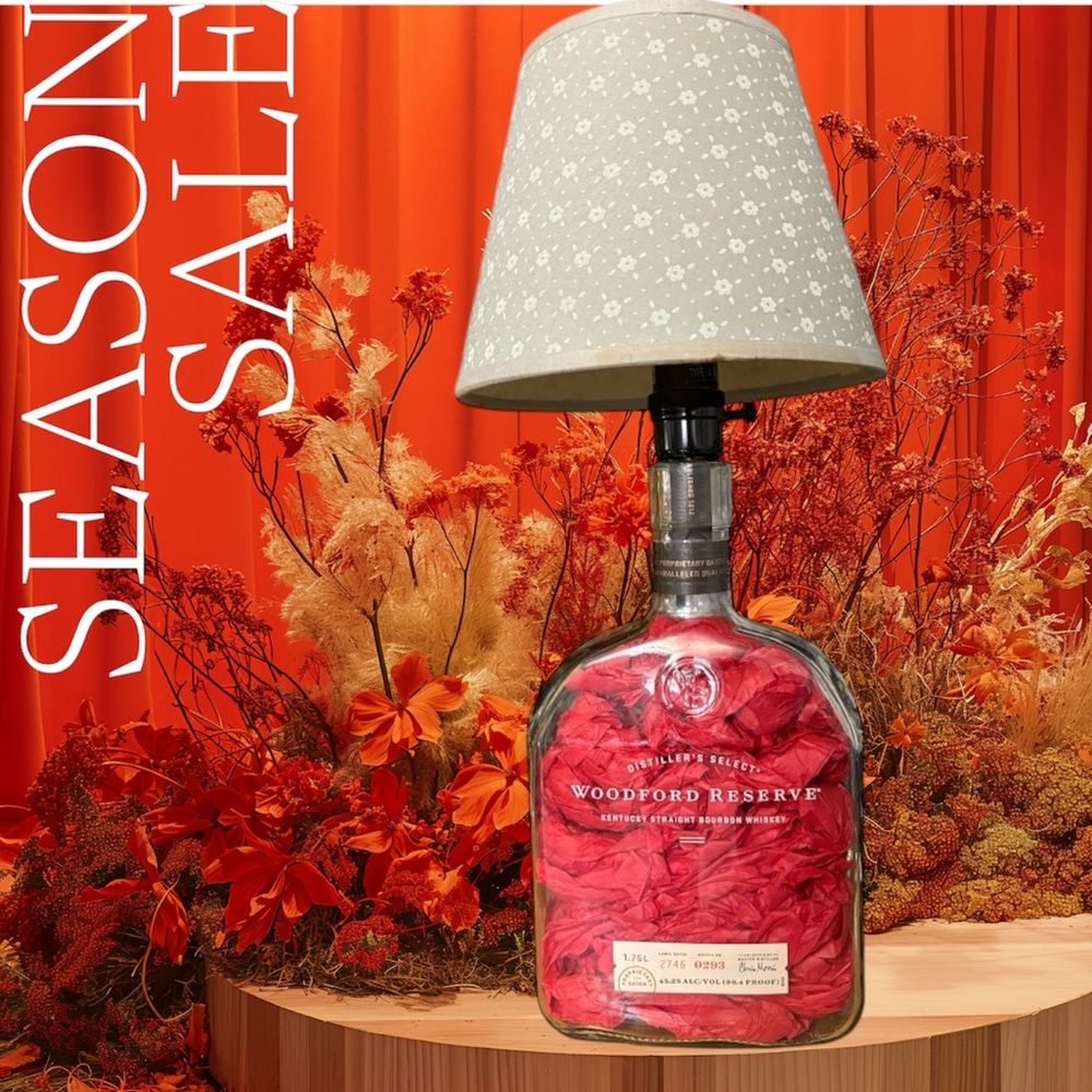 Woodford Reserve Original Custom Made Whiskey Bottle Lamp. Shade not included